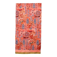 S H A H I T A J Peach Tear Drop Bandhej Silk Barati/Groom/Social Occasions Silk Pagdi Safa Turban or Pheta Cloth for Kids and Adults (CT978)