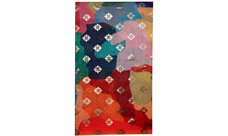 S H A H I T A J Multi-colored Silver Dotted Bandhej Silk Barati/Groom/Social Occasions Silk Pagdi Safa Turban or Pheta Cloth for Kids and Adults (CT979)