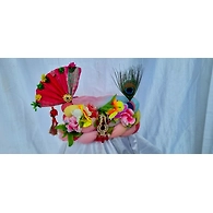 S H A H I T A J Traditional Rajasthani Multi-Colored Krishna Bhagwan Silk Pagdi Safa or Turban for God's Idol/Kids/Adults (RT985)
