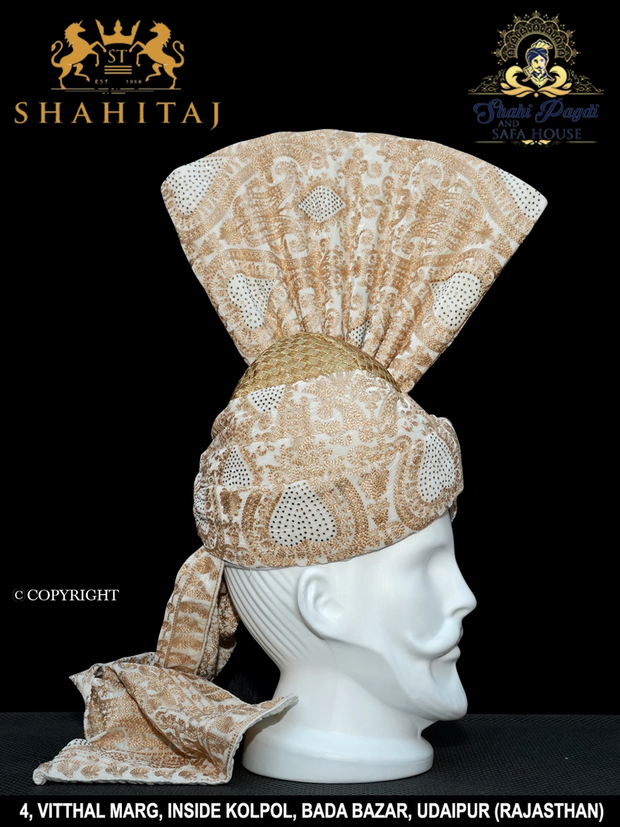 S H A H I T A J Pakistani Kulla Muslim Weddings and Social Occasions Double Colour Pagdi Safa or Turban for Kids and Adults (RT954)-21-3