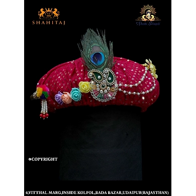 S H A H I T A J Traditional Rajasthani Multi-Colored Silk Krishna or Ganpati Bhagwan Pagdi Safa or Turban for God's Idol/Kids/Adults (RT563)-RT563_21