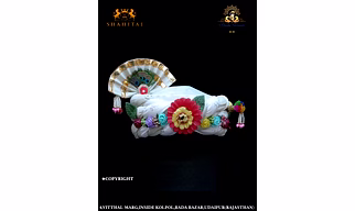 S H A H I T A J Traditional Rajasthani Multi-Colored Silk Vantma or Barmeri Krishna or Ganpati Bhagwan Pagdi Safa or Turban for God's Idol/Kids/Adults (RT559)