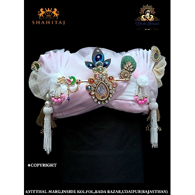 S H A H I T A J Traditional Rajasthani Multi-Colored Silk Krishna or Ganpati Bhagwan Pagdi Safa or Turban for God's Idol/Kids/Adults (RT568)-RT568_21