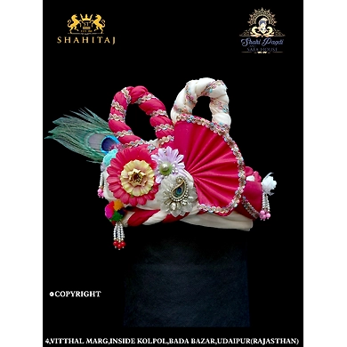 S H A H I T A J Traditional Rajasthani Multi-Colored Silk Krishna or Ganpati Bhagwan Pagdi Safa or Turban for God's Idol/Kids/Adults (RT567)-RT567_21
