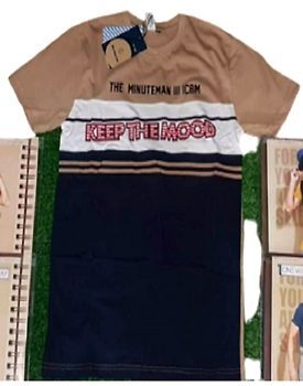 Men Round Neck Blue, Grey T-Shirt