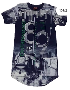 Graphic Print Men Round Neck Blue, White T-Shirt
