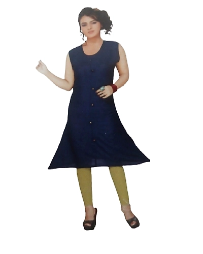 Knee Length Dress Frock Free Size-WF00001-1