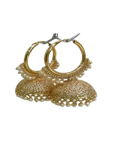 Traditional Gold Plated Jhumki Earrings-1