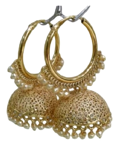 Traditional Gold Plated Jhumki Earrings-WE000020