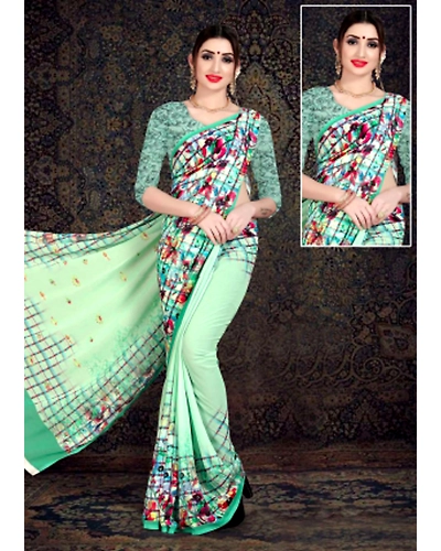 SIMRAN KHADI COTTON PRINT Saree with Unstitched Blouse Piece-2