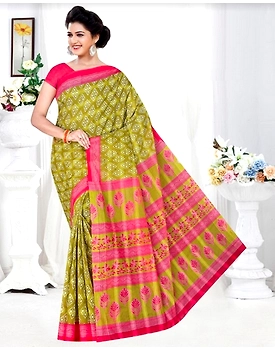 Kota Checks Fancy Print Cotton Saree