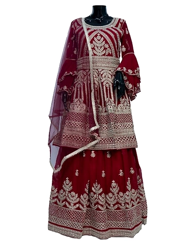 Women's Georgette Heavy Embroidered Gown-WG000004