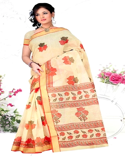 Rose Gadwal Cotton Embroidery Saree-WS000102