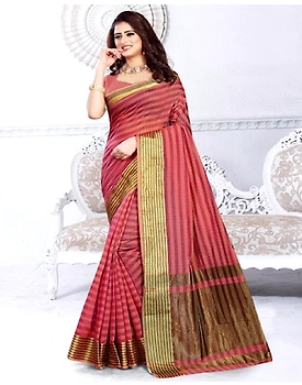 Jari Queen Cotton Print Saree