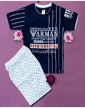 Denim Branded Fashion Varman Graphic Dress