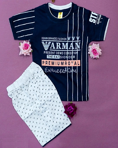 Denim Branded Fashion Varman Graphic Dress-KB000006