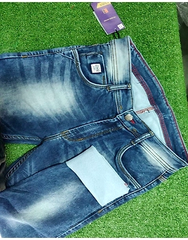 Blue Silky Knitted Jeans