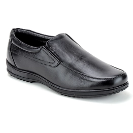 Black Leather Moccasion Formal SHOES24