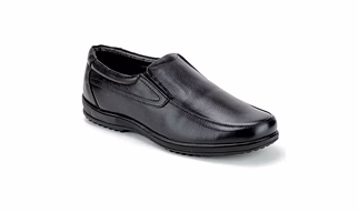 Black Leather Moccasion Formal SHOES24