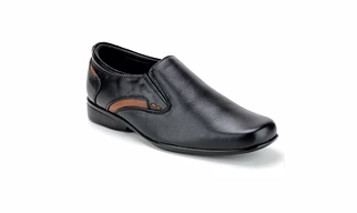 Black Leather Moccasion Formal SHOES24