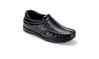 Black Leather Moccasion Formal SHOES24