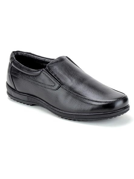 Black Leather Moccasion Formal SHOES24-Black-6