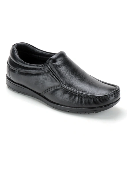 Black Leather Moccasion Formal SHOES24-Black-10-1