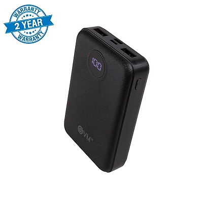 EVM Enable+ 10000 mAh Lithium Polymer Power Bank with Digital Indicator and 2 Years Warranty-Black-1