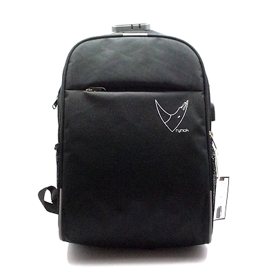 Rynok Anti Theft Canvas Black Travel 15.6-inch Laptop Backpack with Headphone &amp; USB Through Port-1