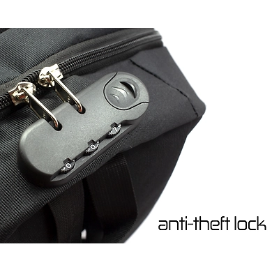 Rynok Anti Theft Canvas Black Travel 15.6-inch Laptop Backpack with Headphone &amp; USB Through Port-2