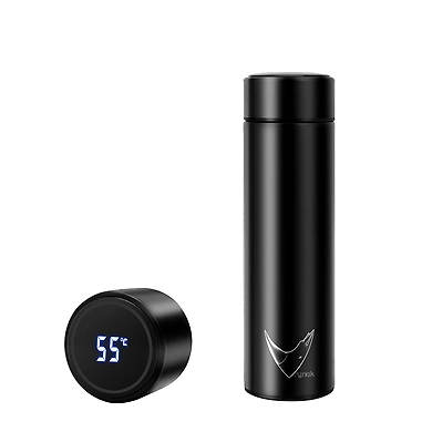 Rynok Hydra Q+ Smart LED Active Temperature Display Indicator Insulated Stainless Steel Flask Bottle (Black, 500ml)-RYHYDRAQPLUS
