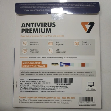 K7 Anti Virus Premium 1user/1year White P1719-1