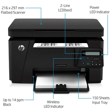Hp Printer Lj Aio 126NW Black P162-2