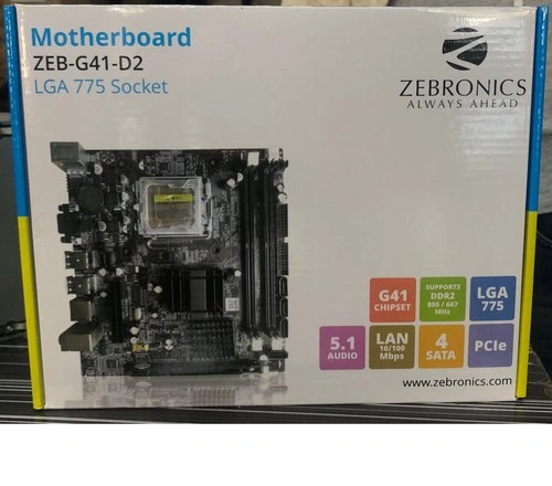 Zebronics Mother Board Ddr2 G41D2 Black P5117-2