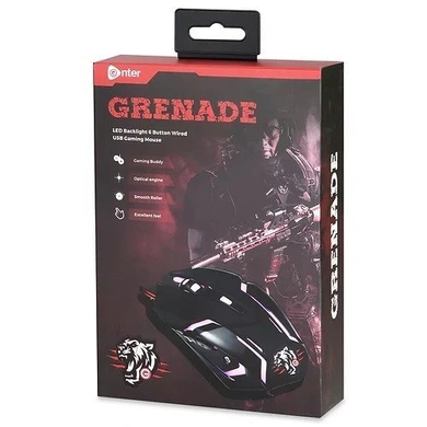 Enter Mouse Wired Gaming EN-Grenade Black P4592-P4592