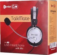 Enter Headphone With Mic Ego-TalkMate Black &amp; Silver P4997-P4997