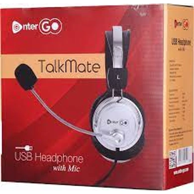 Enter Headphone With Mic Ego-TalkMate Black &amp; Silver P4997-P4997