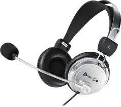 Enter Headphone With Mic Ego-TalkMate Black &amp; Silver P4997-1