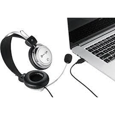 Enter Headphone With Mic Ego-TalkMate Black &amp; Silver P4997-2