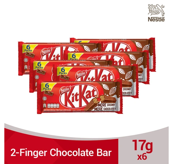 KitKat Wafer Fingers in Milk Chocolate 6 Packs 102g - | NCCC Online Store