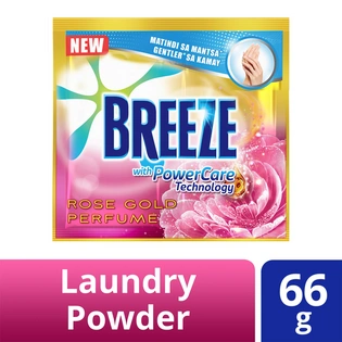Breeze Powder Detergent with Rose Gold Perfume 66g Sachet