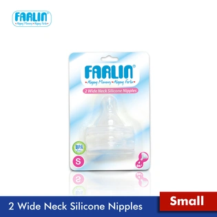 Farlin Wide Neck Silicone Nipples Small 2s