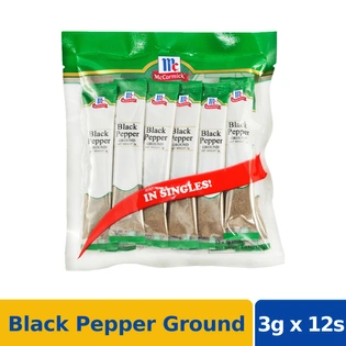 McCormick Black Pepper Ground 3gx12s