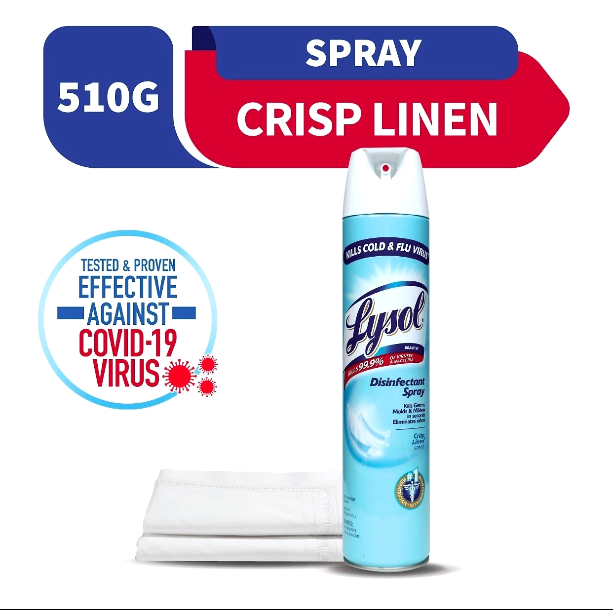 Lysol Disinfectant Spray Crisp Linen Scent 510g - | NCCC Online Store