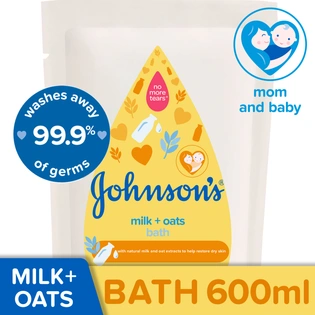 Johnson & Johnson Baby Wash Milk+Oats Refill 600ml
