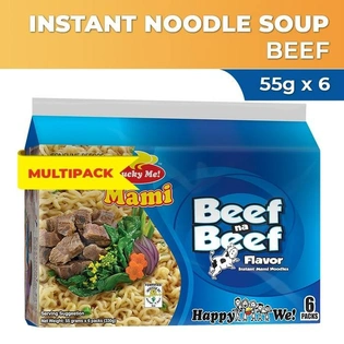 Lucky Me! Instant Noodle Soup Beef na Beef 55g Multipack 55gx6s
