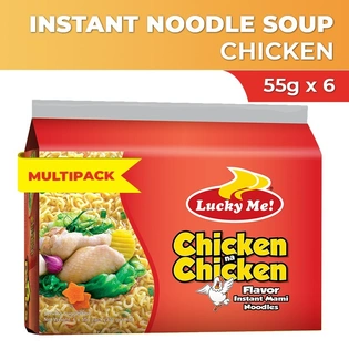 Lucky Me! Instant Noodle Soup Chicken na Chicken 55g Multipack 55gx6s