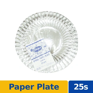 Choice Spiral Paper Plate Silver 25s