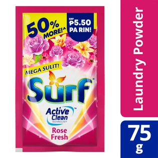 Surf Powder Detergent Rose Fresh 75g Sachet