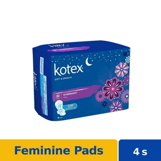 Kotex Soft & Smooth Overnight with Wing 32cm 4s